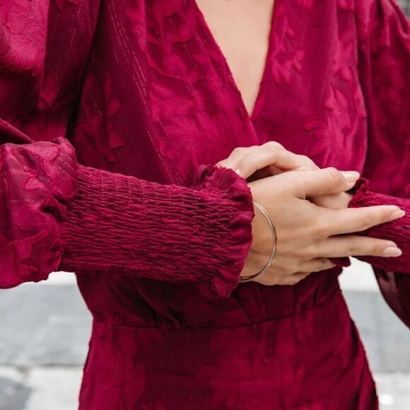 NWT VICI Define the moment floral drape mini dress wine size XS - Picture 5 of 11